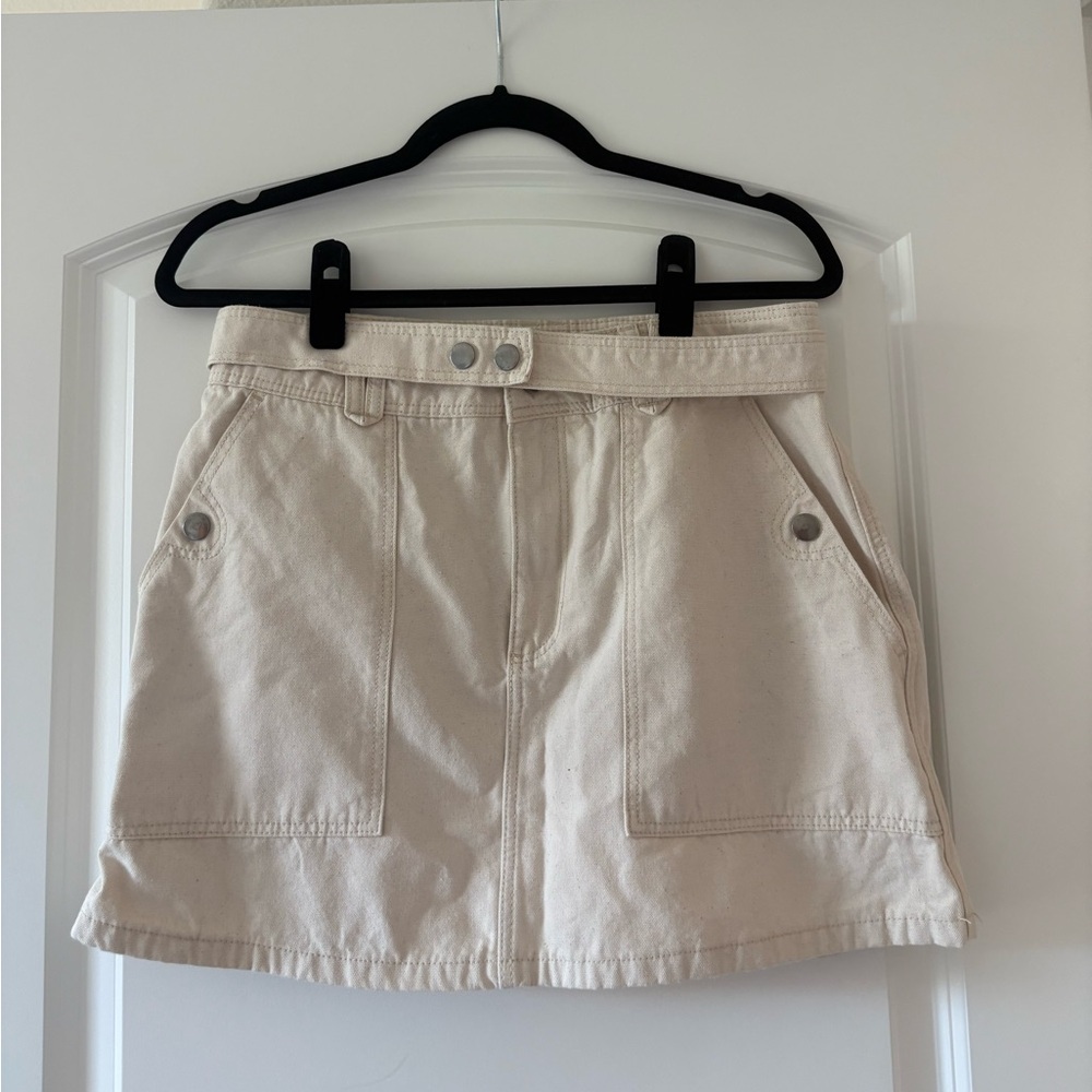 H&M Cream Denim High-Waisted Skirt